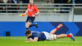 Mathis Castro-Ferreira avec les U20 du XV de France en mars 2024.