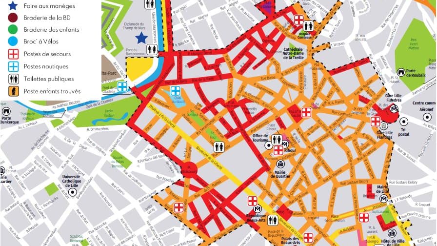 Le plan de la braderie de Lille 2023. Le plan de la braderie de Lille 2023.