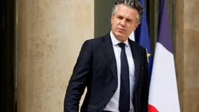 Le ministre français  de la Transition écologique Christophe Béchu au Palais de l'Elysée à paris le 21 mai 2024