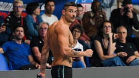 Florent Manaudou après les séries du 50m nl aux championnats de France à Chartres, le 20 juin 2024