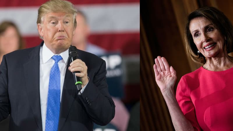 Donald Trump et Nancy Pelosi, à droite. - AFP
