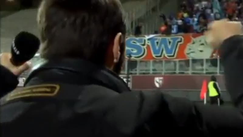 Julien Cazarre et des supporters de l'OM