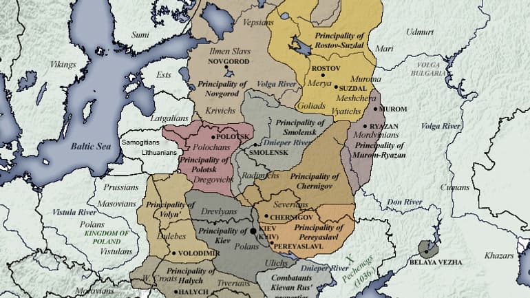 La Rus' de Kiev vers 1050.