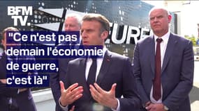 Armement: Emmanuel Macron s'exprime après avoir posé la première pierre d'une usine de poudre
