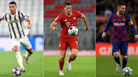 Cristiano Ronaldo, Robert Lewandowski et Lionel Messi