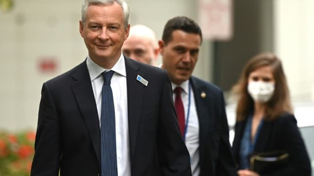 Le ministre français des Finances Bruno Le Maire à Washington, le 13 octobre 2021 à l'occasion des réunions d'automne du Fonds monétaire international et de la Banque mondiale