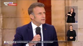 Pour Emmanuel Macron, "l'Europe peut se retrouver bloquée" si "la France" et "d'autres grands pays" envoient "une très grande délégation d'extrême droite" au Parlement européen