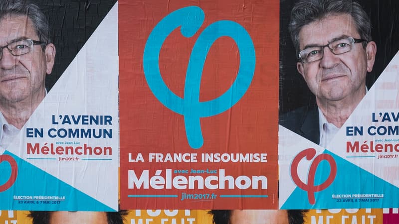 Une affiche de campagne de Jean-Luc Mélenchon
