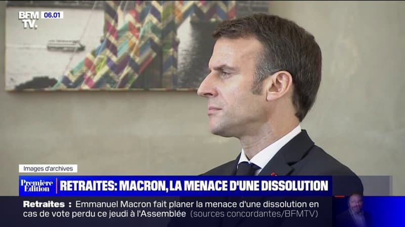Réforme des retraites: Emmanuel Macron fait planer la menace d'une dissolution