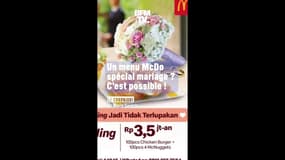 En Indonésie, McDonald's propose un menu spécial mariage