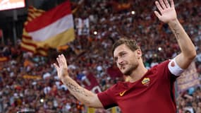 Francesco Totti lors de ses adieux au football avec l'AS Roma le 28 mai 2017