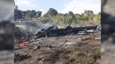 Une photo de l'hélicoptère écrasé à Saint-Raphaël (Var), le mercredi 26 juin 2024.