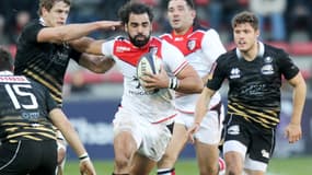 Yoann Huget a inscrit l'un des huit essais toulousains samedi face aux Zebre.