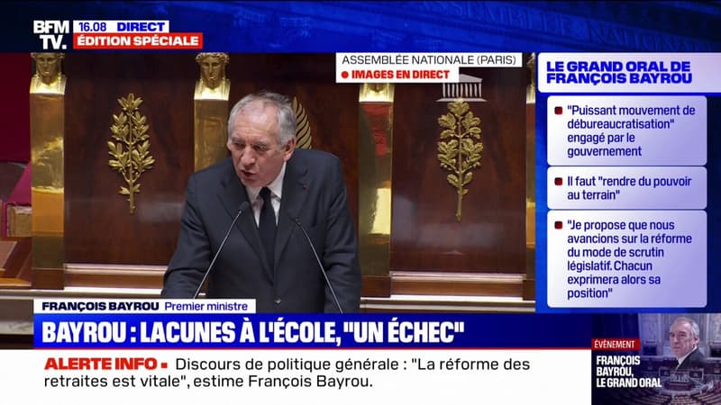 Éducation: pour François Bayrou, le niveau en français et en mathématiques des élèves est 