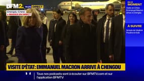 Emmanuel et Brigitte Macron arrivent à Chengdu pour la suite de la visite d'État en Chine