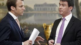 Manuel Valls et son ministre de l'Economie Emmanuel Macron.