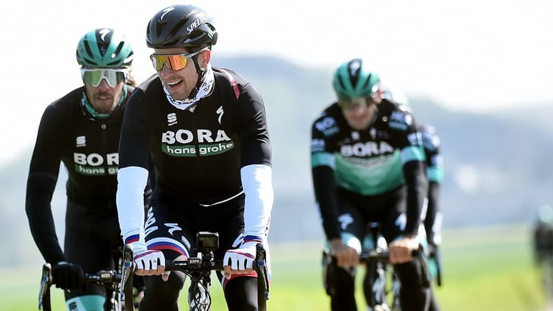 Peter Sagan, en reconnaissance avant Paris-Roubaix.
