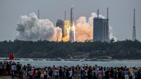 Le lancement de la fusée Marche 5Ba le 29 avril dernier depuis la Chine.