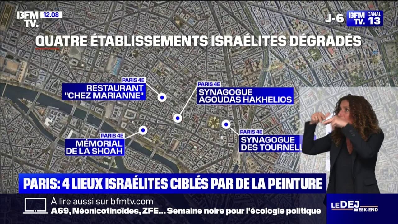 À paris, quatre établissements israélites, dont le mémorial de la shoah, ciblés par des jets de peinture