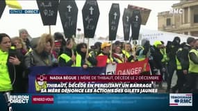"Ils s'approprient la mort de mon fils pour cautionner leur mouvement", dénonce Nadia, mère de Thibaut, tué sur un barrage de "gilets jaunes"