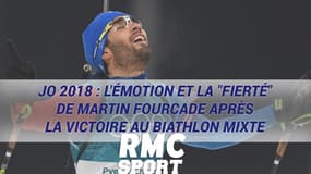 JO 2018 : L'émotion et la "fierté" de Martin Fourcade après la victoire au biathlon mixte