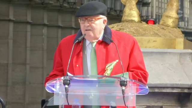 Jean-Marie Le Pen lors de son discours du 1er mai 2017.