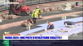 JO de Paris 2024: une piste d'athlétisme violette au stade de France