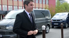 Le Premier ministre Gabriel Attal arrive à Viry-Chatillon, le 18 avril 2024