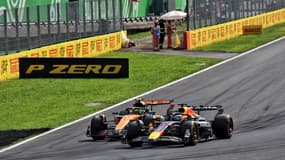Lando Norris et Max Verstappen lors du GP d'Italie, le 7 septembre 2025.