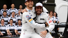 Jenson Button et Fernando Alonso 