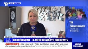 Harcèlement scolaire: la rentrée scolaire de Maïlys "a été très dure", affirme Séverine, sa maman, après le suicide de sa meilleure amie Lindsay en mai dernier