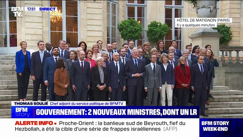 Gouvernement Barnier: la photo de groupe des nouveaux ministres