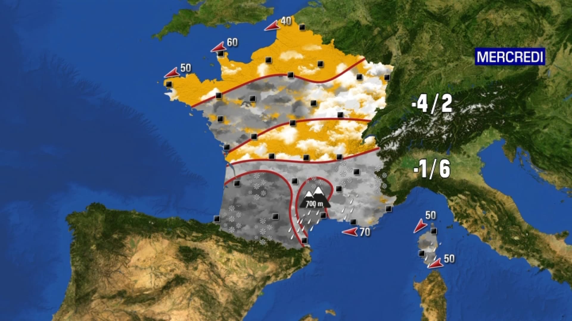 Les prévisions météo pour le mercredi 10 janvier 2024. Les prévisions météo pour le mercredi 10 janvier 2024.
