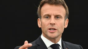 Le président français Emmanuel Macron, le 16 septembre 2022 à Guéret (Creuse)