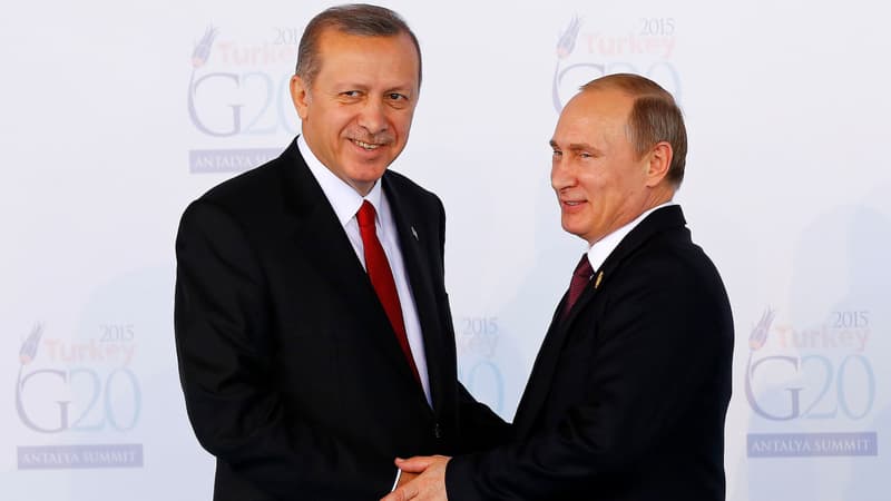 Recep Tayyip Erdogan et Vladimir Poutine, en novembre 2015