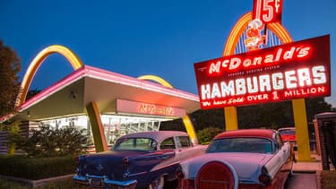 La réplique du premier restaurant MacDonald's dans l'Illinois.