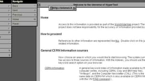Une simulation du premier navigateur Web. 