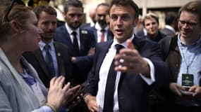 Emmanuel Macron à Ganges le 20 avril 2023