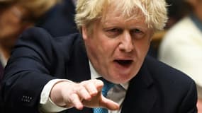Le Premier ministre britannique Boris Johnson au Parlement, le 23 février 2022 à Londres
