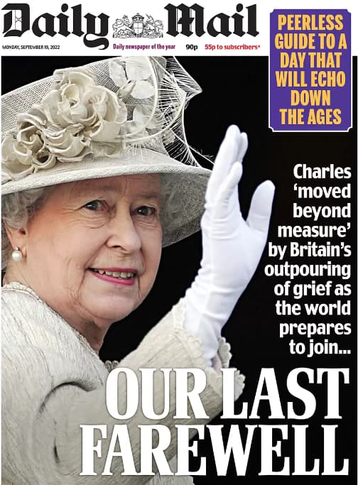 The front page of the Daily Mail dated September 19. 