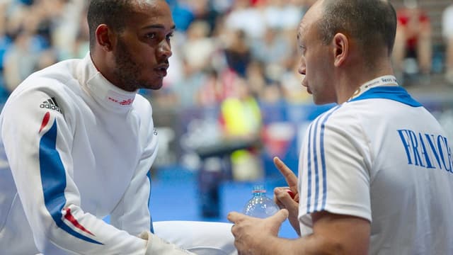 Hugues Obry (à droite) en plein coaching