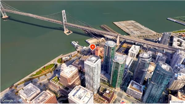 Vue 3D de San Francisco avec l'Immersive View. 