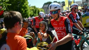 Kévin Vauquelin le 10 juillet à Bayeux avant la 6e étape du Tour de France