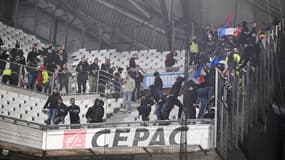 Les supporters lyonnais au Vélodrome, le 29 octobre 2023.