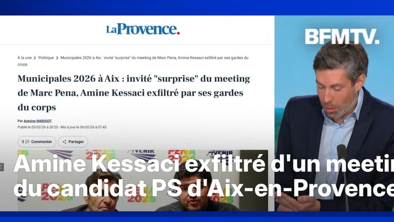 Amine Kessaci exfiltré du meeting d'un candidat socialiste à Aix-en-Provence