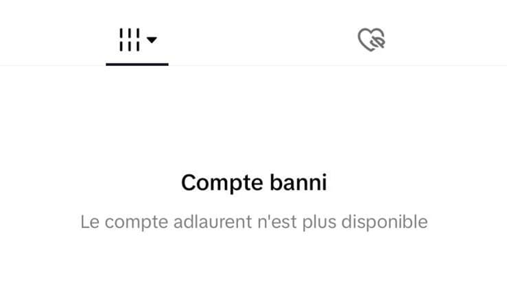 Tiktok a banni le compte d'AD Laurent. Tiktok a banni le compte d'AD Laurent.