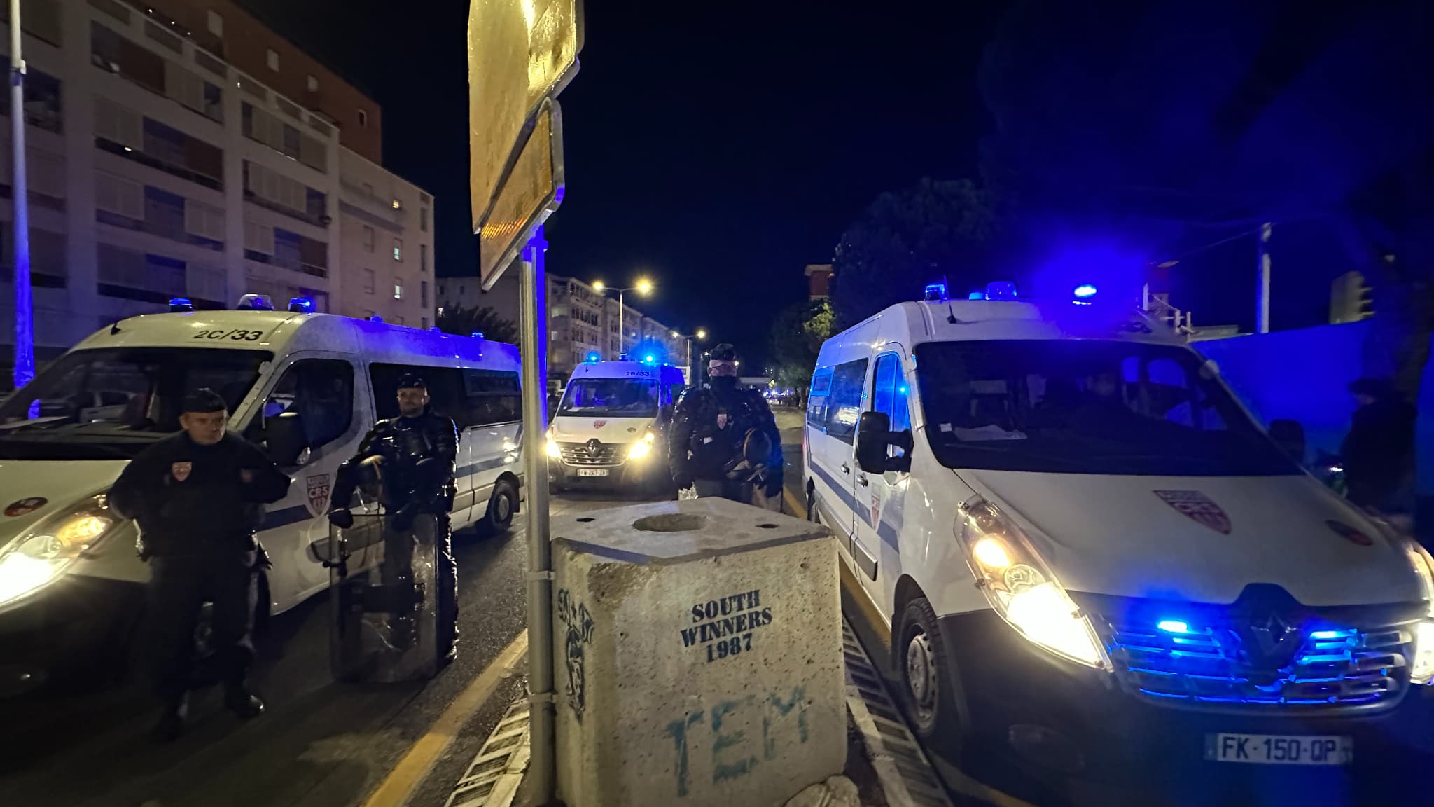 Le périmètre de sécurité autour du Vélodrome pour OM-OL, à Marseille le 6 décembre 2023