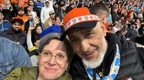 Sandrine Rousseau avec Rachid Zeroual au Vélodrome OM-ASSE