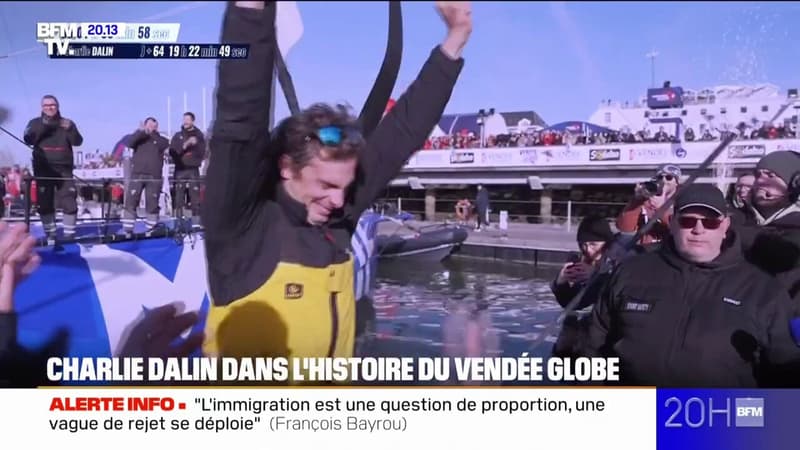 Charlie Dalin vainqueur du Vendée Globe: les images de son arrivée triomphale aux Sables d'Olonne