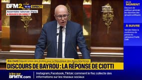 Discours de Bayrou: Éric Ciotti alerte sur "une compromission" avec la gauche